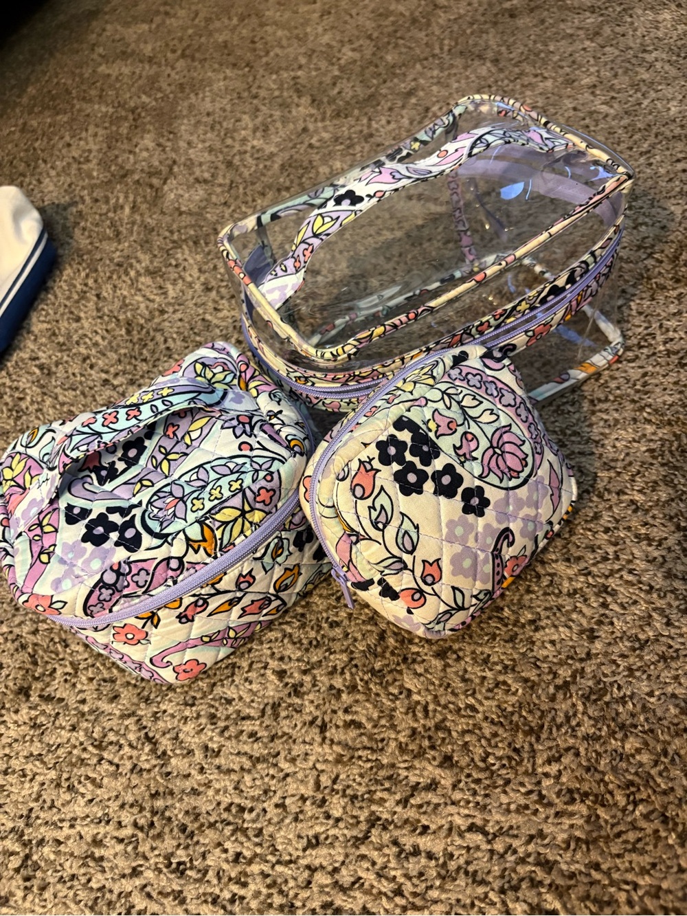 Vera Bradley Pastel Floral Clear Travel Cosmetic Bag